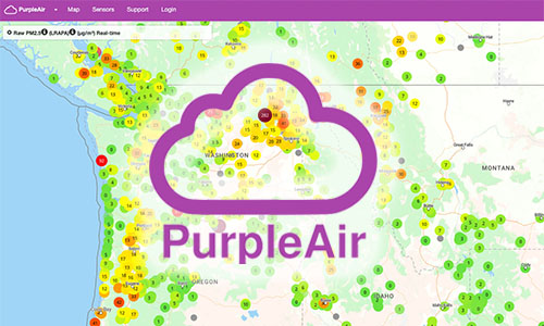 Purple Air aerosol sensor network
